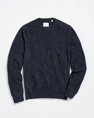Shop Billy Reid Weave Sweater Crew In Navy Marled