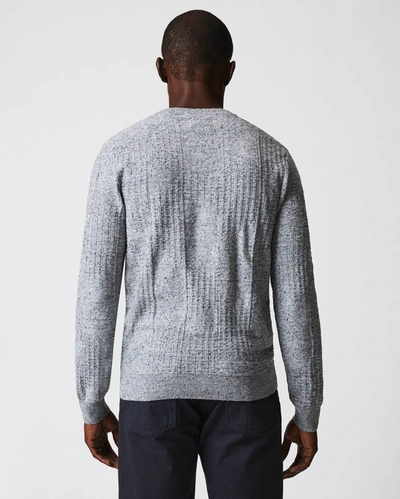 Shop Billy Reid Weave Sweater Crew In Light Grey Marled