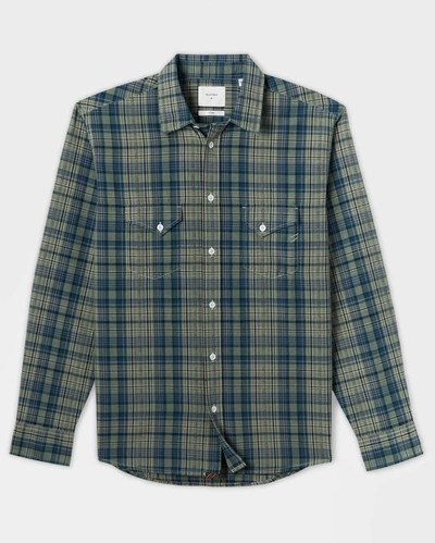 Reid Western Shirt In Blue/light Green