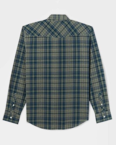 Reid Western Shirt In Blue/light Green