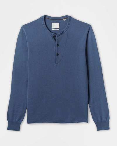 Reid Wool Cashmere Henley In White/light Grey