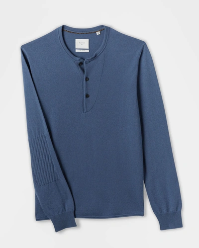 Reid Wool Cashmere Henley In White/light Grey
