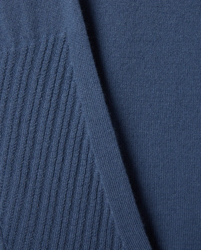 Reid Wool Cashmere Henley In White/light Grey
