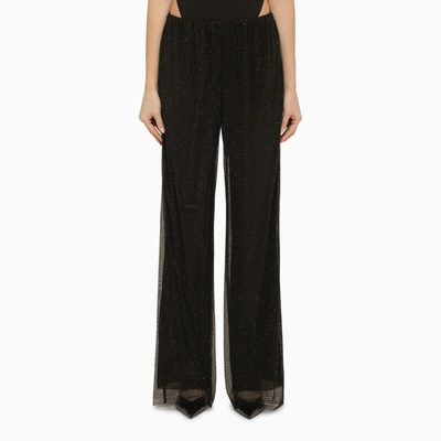 Shop Philosophy | Black Tulle Trousers With Rhinestones