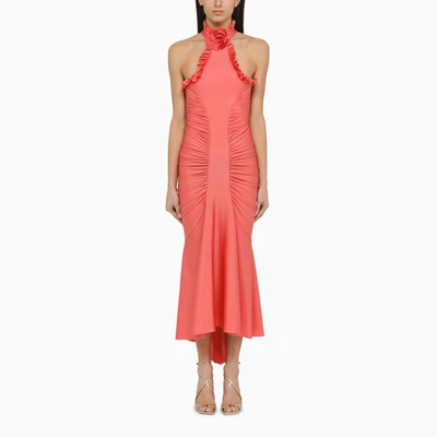 Shop Philosophy | Fuchsia Lycra Dress With Ruffles In Pink