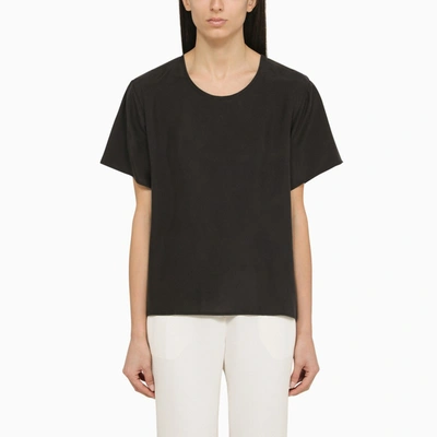 Shop P.a.r.o.s.h . | Black Silk T-shirt
