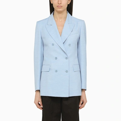 Shop P.a.r.o.s.h . | Light Blue Satin Double-breasted Jacket