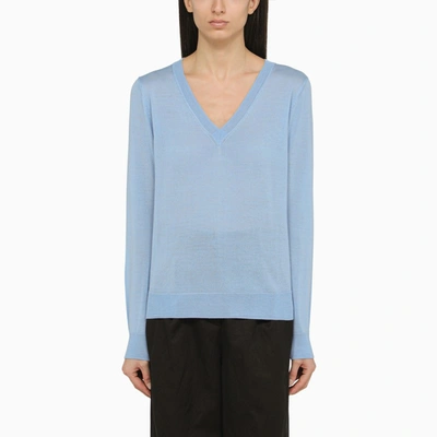 Shop P.a.r.o.s.h . | Powder Blue Wool And Cashmere Sweater In Light Blue