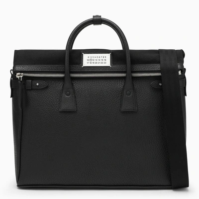 Shop Maison Margiela 5ac Daily Black Leather Handbag