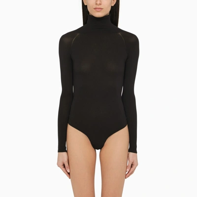 Shop Alaïa Black Knitted Turtleneck Bodysuit