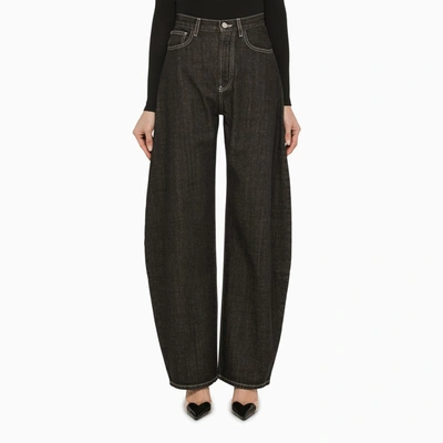 Shop Alaïa | Rounded Dark Denim Trousers In Blue