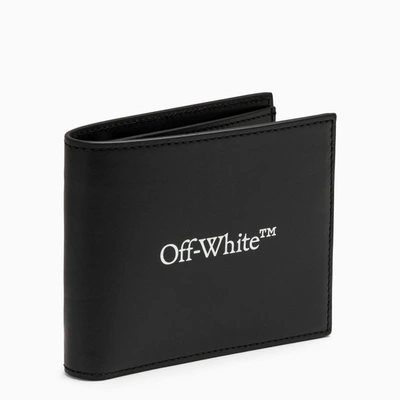 Shop Off-white Black Leather Bi-fold Wallet With Logo