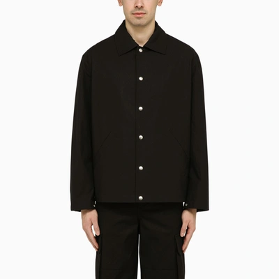 Shop Jil Sander | Black Shirt-jacket With Logo In Beige