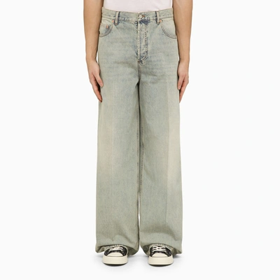 Shop Valentino Baggy/loose Jeans With V Detail In Light Blue