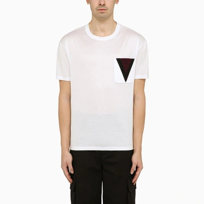 Shop Valentino | White T-shirt With V Inlay