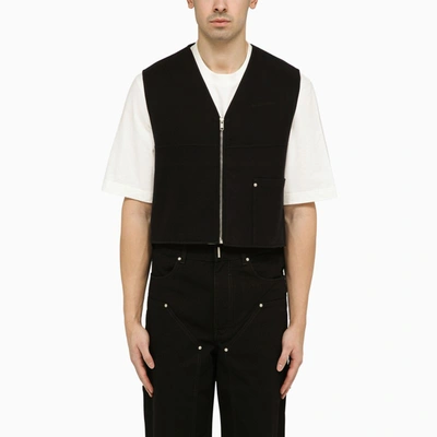 Shop Givenchy | Black Gauzed Fabric Waistcoat
