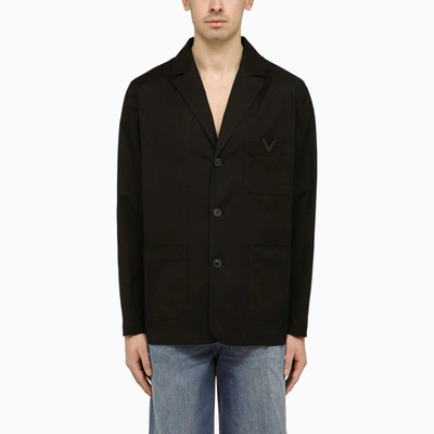 Shop Valentino | Black Single-breasted Jacket With V Detail