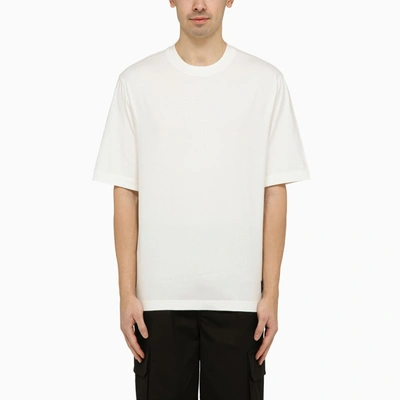 Shop Burberry White Crewneck T-shirt In Cotton