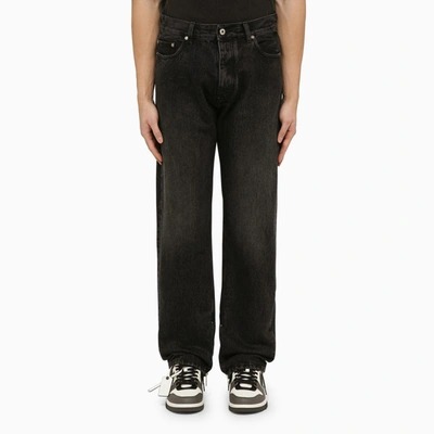 Shop Off-white Black Jeans With Logo Patch