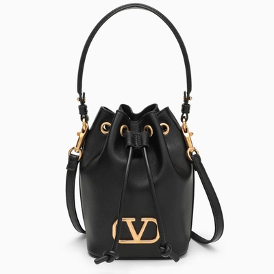 Shop Valentino Garavani | Vlogo Signature Black Leather Bucket Bag