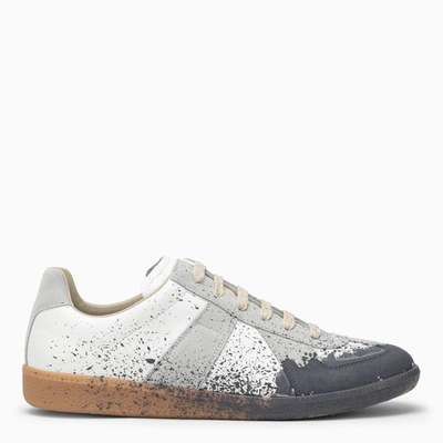 Shop Maison Margiela | Paint Replica Leather Trainer In White
