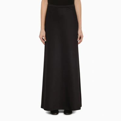 Shop Max Mara Black Cotton-blend Long Skirt