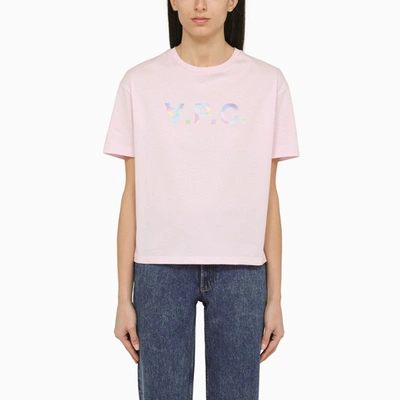 Shop Apc Pink Cotton T-shirt With Logo