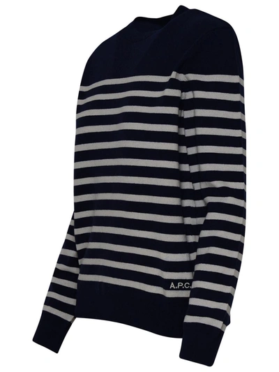 Shop Apc A.p.c. Blue Cashmere Blend Phoebe Sweater In Navy
