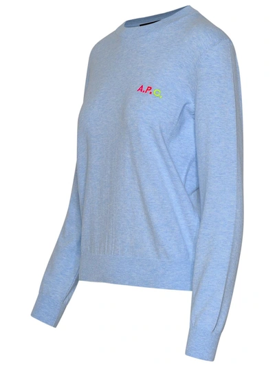 Shop Apc A.p.c. True Light Blue Cotton Sweater