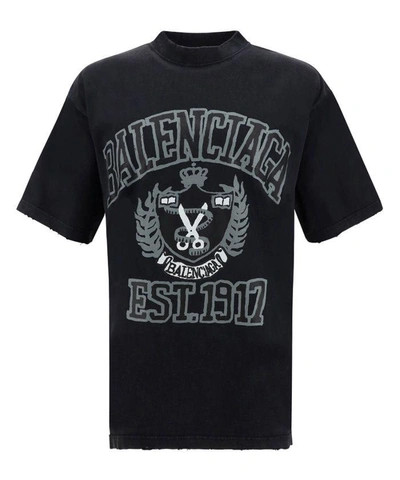 Shop Balenciaga T-shirts & Tops In Washdblack