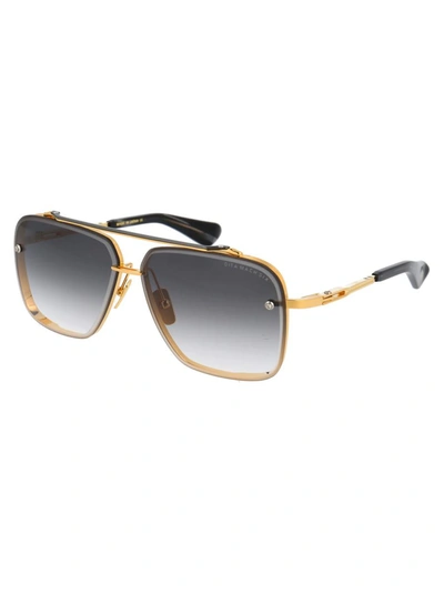 Shop Dita Sunglasses In Yellow Gold - Black Rhodium