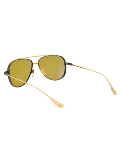 Shop Dita Sunglasses In Black Iron - Yellow Gold
