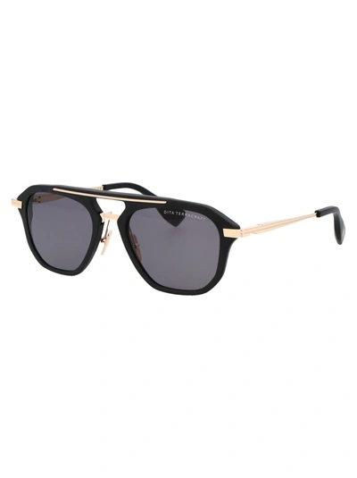 Shop Dita Sunglasses In Matte Black - White Gold