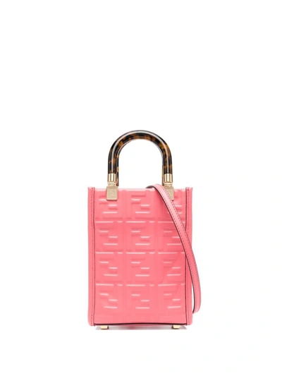 Shop Fendi Sunshine Mini Leahter Tote Bag In Pink