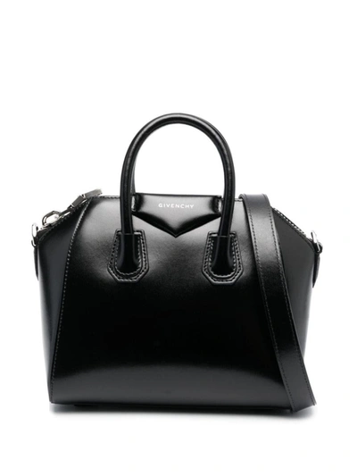 Shop Givenchy Antigona Mini Leahter Handbag In Black
