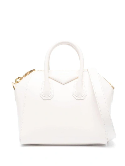 Shop Givenchy Antigona Mini Leather Handbag In White