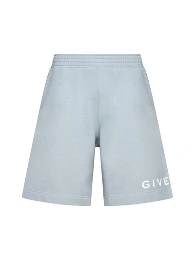 Shop Givenchy Shorts In Mineral Blue