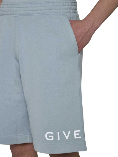 Shop Givenchy Shorts In Mineral Blue