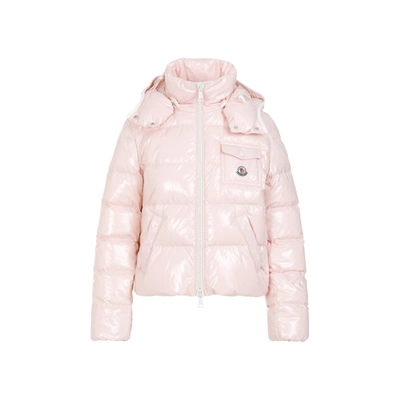 Shop Moncler Andro Down Jacket Wintercoat In Nude & Neutrals