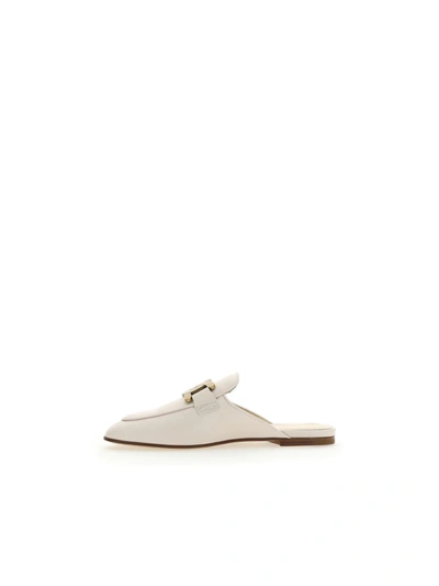 Shop Tod's Mules In Bianco