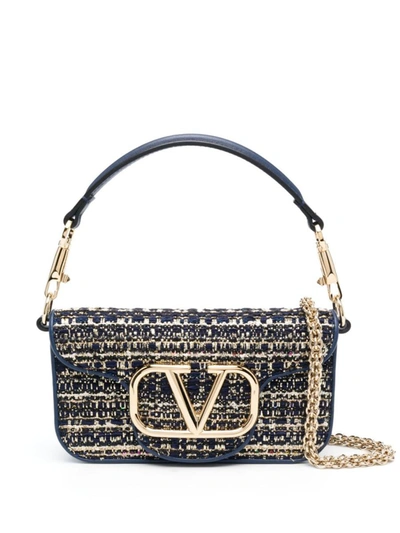Shop Valentino Garavani Locò Small Leather Shoulder Bag In Blue
