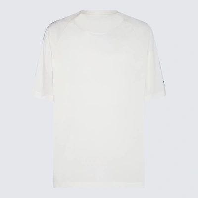 Shop Y-3 Adidas White And Grey Cotton T-shirt In Beige