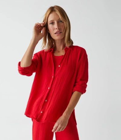 MICHAEL STARS LEO GAUZE BUTTON DOWN SHIRT 
