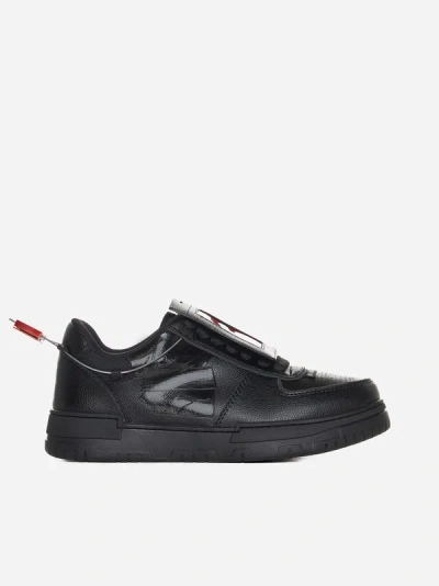 Shop 44 Label Group Avril Faux Leather Sneakers In Black