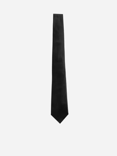 Shop Giorgio Armani Silk Tie In Black