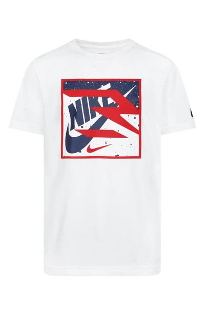 Shop 3 Brand Kids' Rwb Nike X Futura Box Logo Graphic T-shirt In White