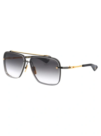 Shop Dita Sunglasses In Black Rhodium - Yellow Gold Gradient