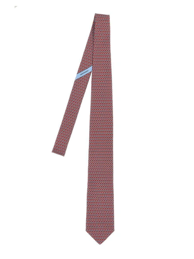 Shop Ferragamo 'gancini Intrecciati' Tie In Multicolor