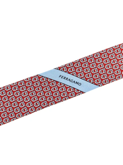 Shop Ferragamo 'gancini Intrecciati' Tie In Multicolor