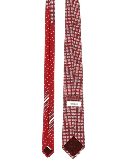 Shop Ferragamo 'tasto' Tie In Red